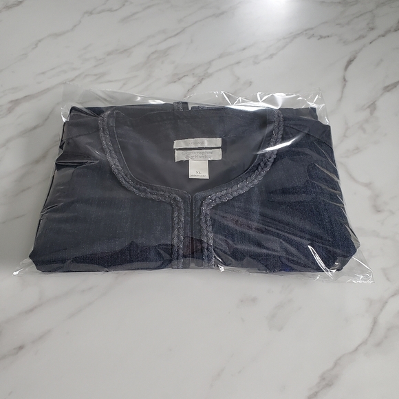 Christopher & Banks Women's XL Open Front Denim Blazer Jacket XL Business Casual - Picture 16 of 16